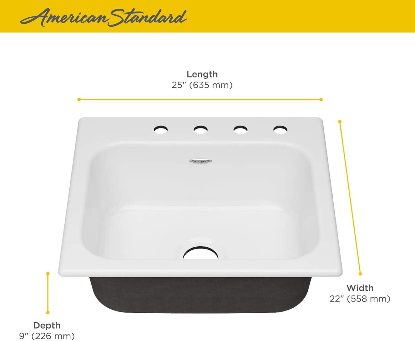 Quince 25'' L Drop-In Single Bowl Cast Iron Kitchen Sink