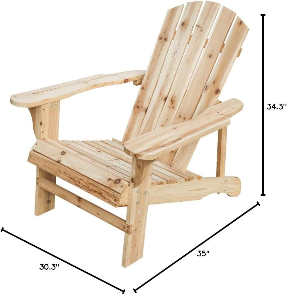 Classic Unfinished Wood Adirondack Chair