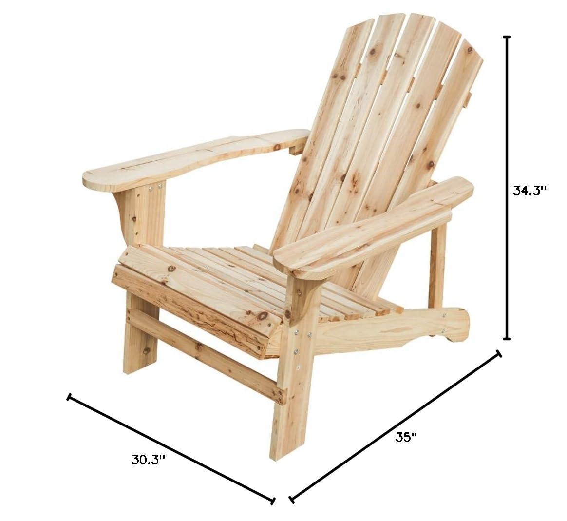 Classic Unfinished Wood Adirondack Chair