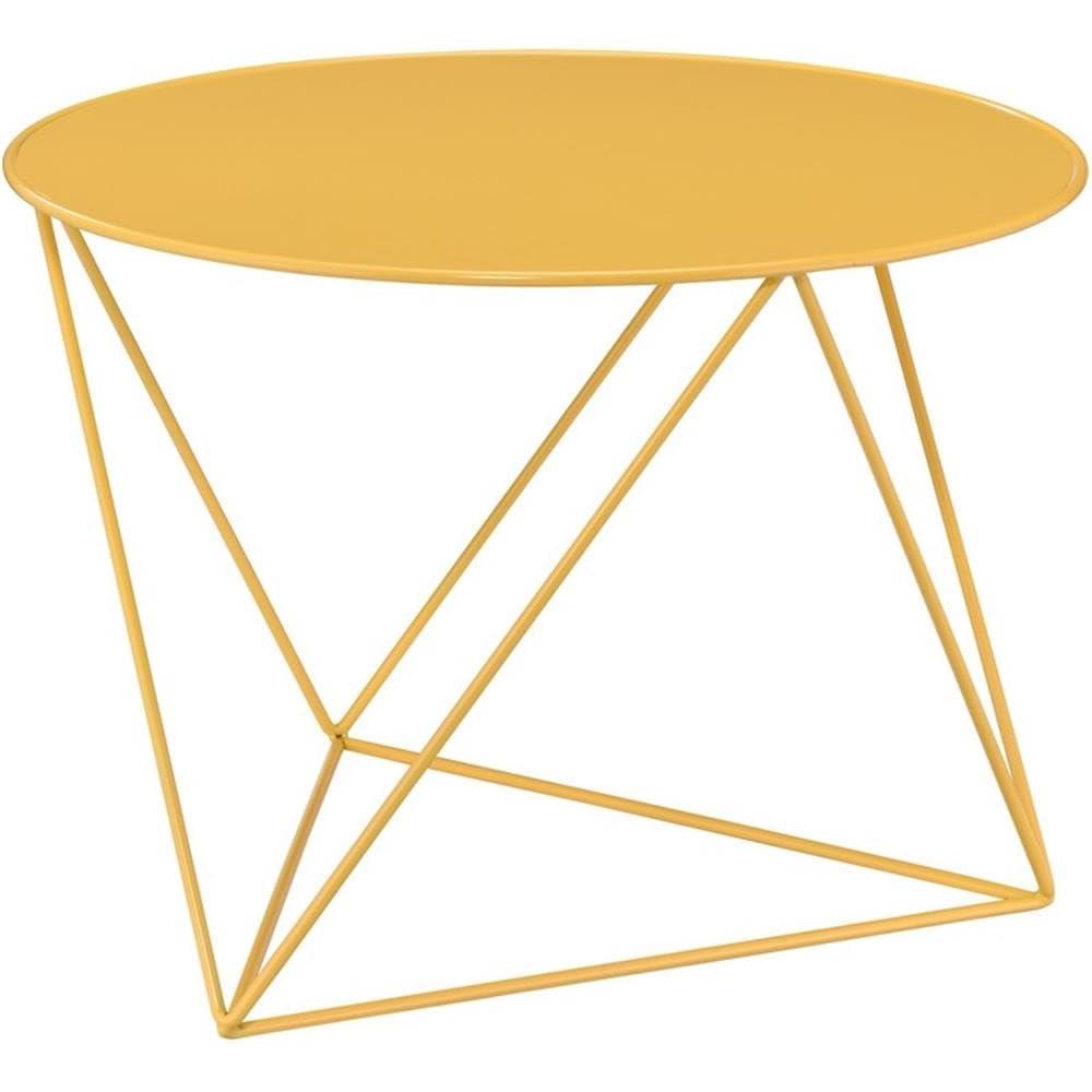 Epidia Accent Table Yellow - Acme Furniture: Modern Geometric Metal Base, 17" High