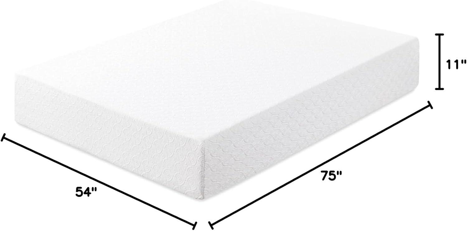 Full White Gel Memory Foam Mattress with Jacquard Cover