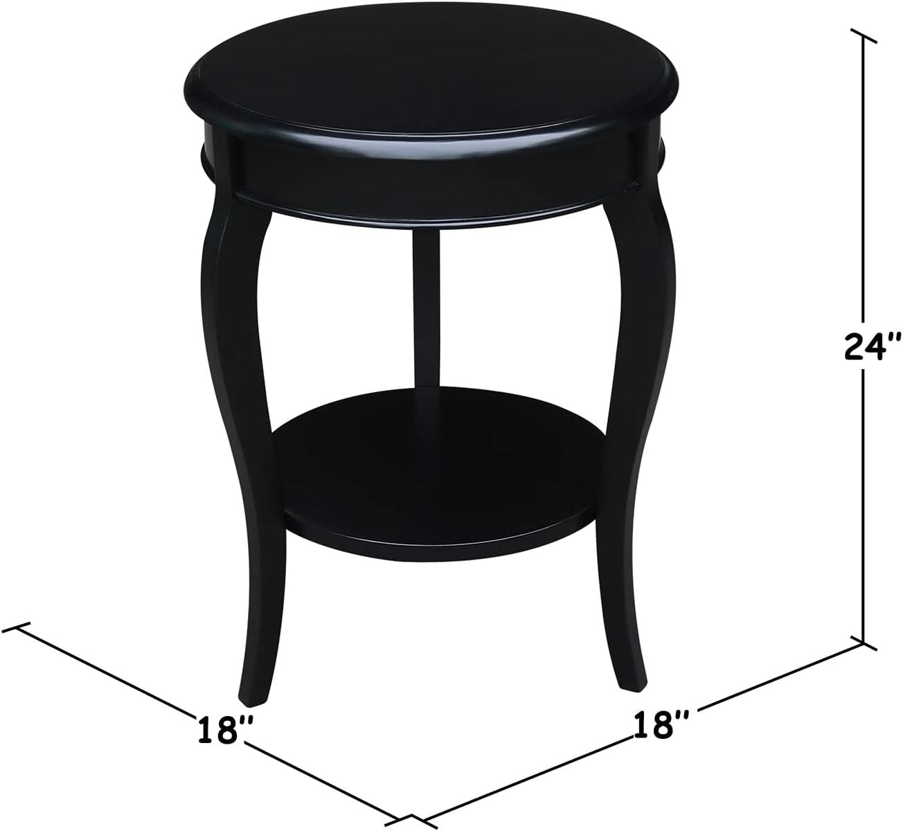 Cambria 25'' Black Solid Parawood Round End Table