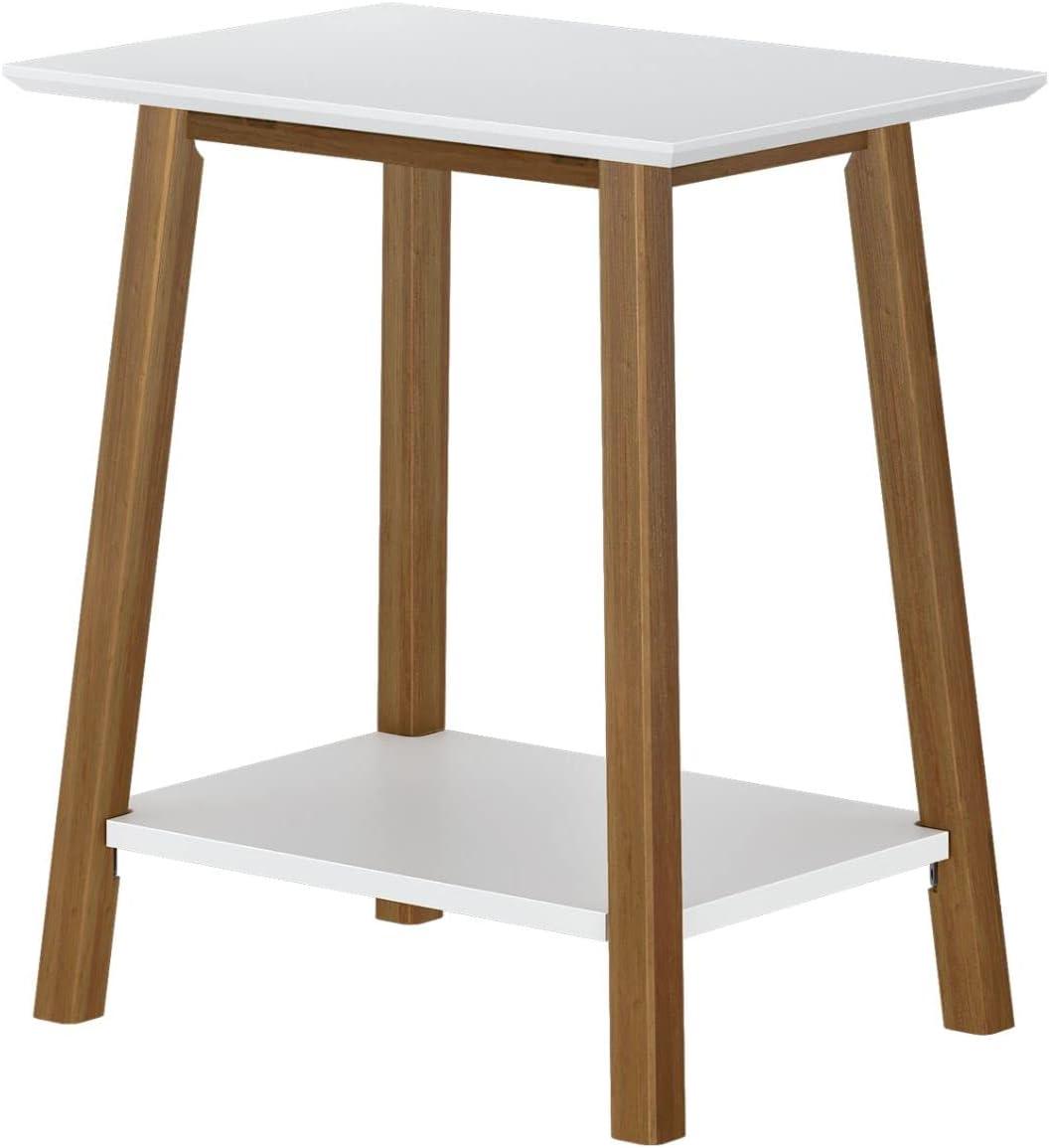Plank+Beam Nightstand, Solid Wood Mid-Century Modern Bedside Table for Bedroom