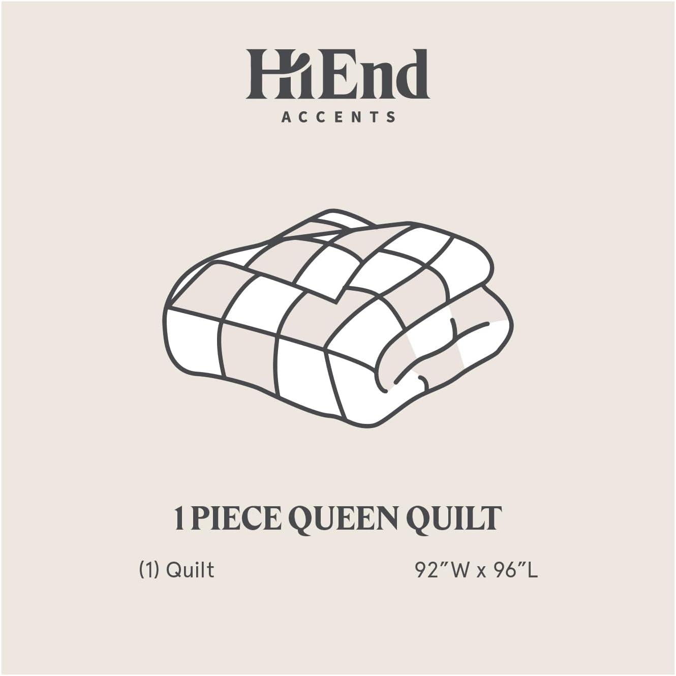 HiEnd Accents Stella Faux Silk Velvet Classic Chic Modern Rustic Romantic Western 1 Piece Quilt