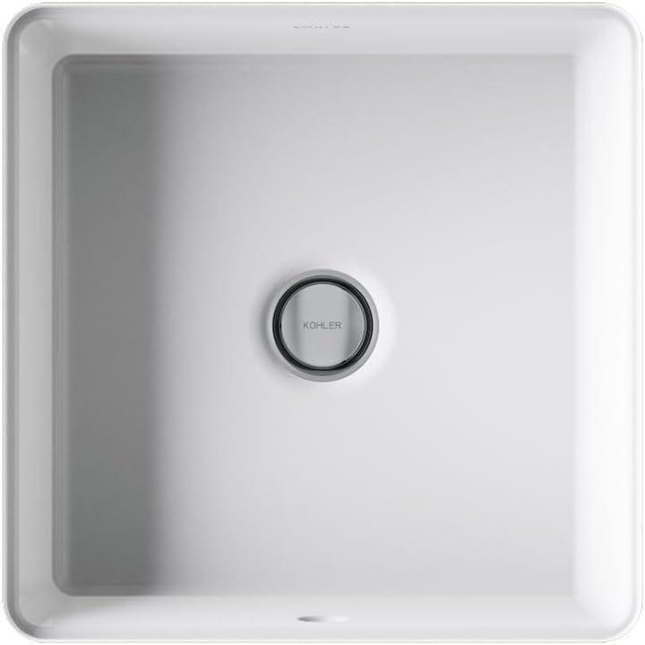 Verticyl Vitreous China Square Undermount Bathroom Sink with Overflow
