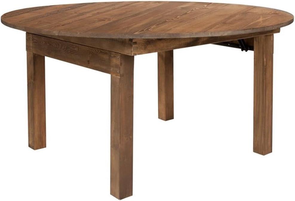 Flash Furniture HERCULES Series Round Dining Table | Farm Inspired, Rustic & Antique Pine Dining Room Table