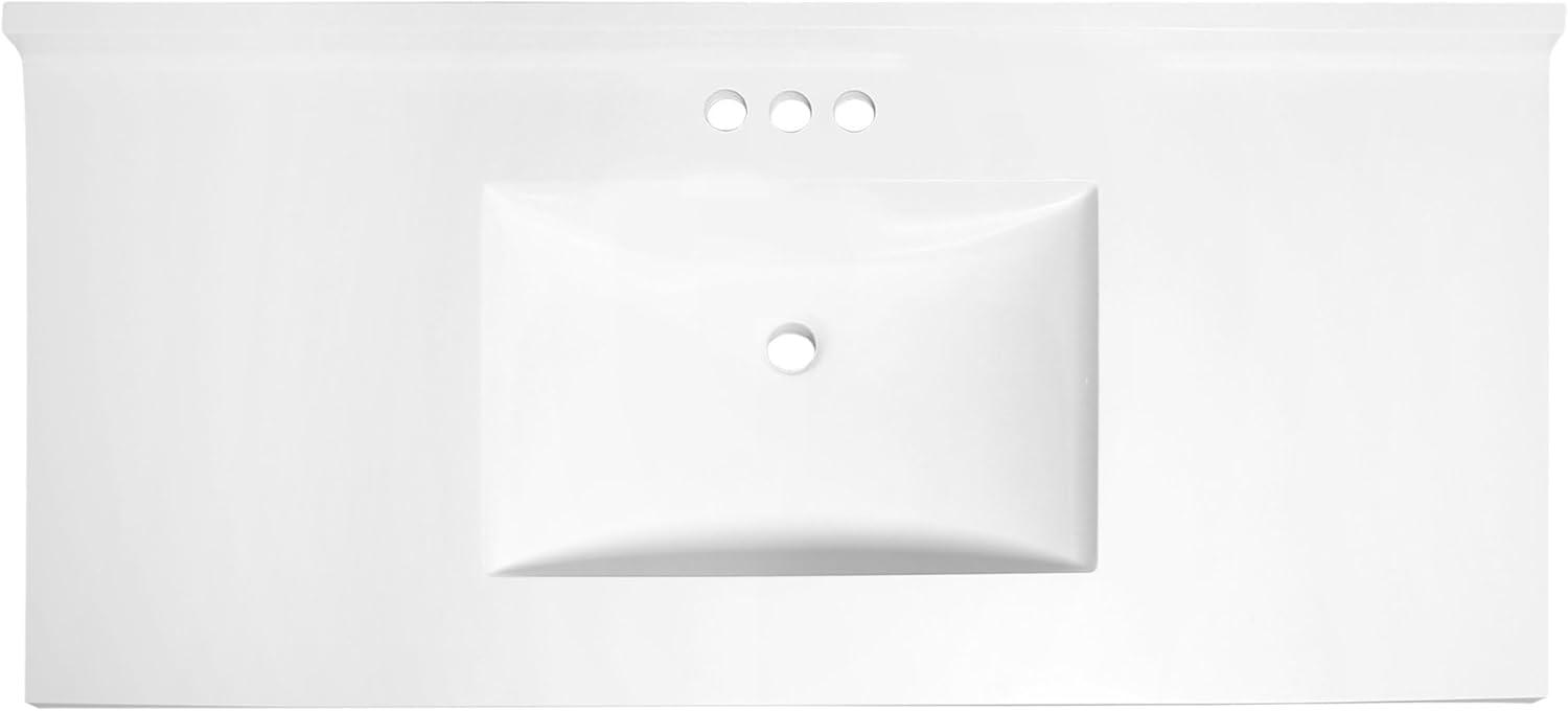 49 Inch Camilla Modern Vanity Top Single Sink with Backsplash, Solid White – Design House, 630244