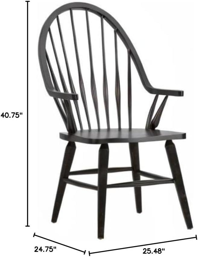 Hearthstone Ridge Windsor Back Side Chair - Black-Set of 2