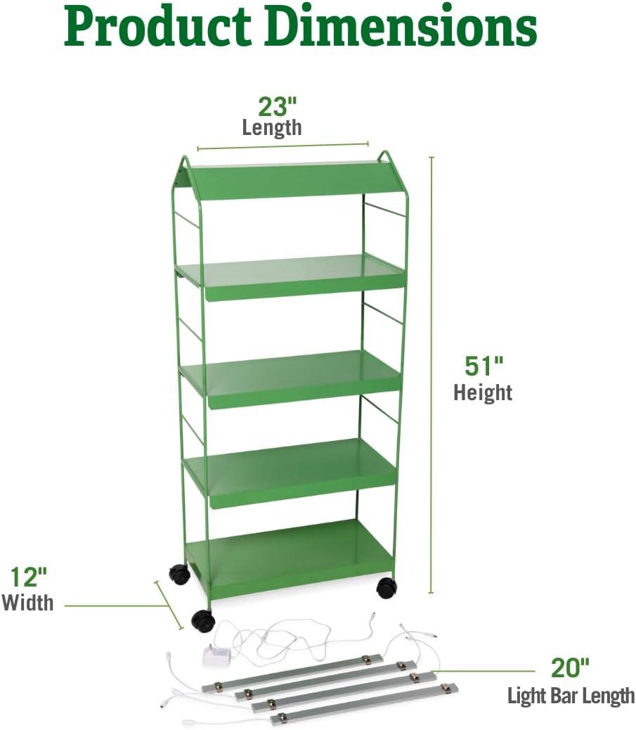Gardener's Supply Company Agie LED Grow Light Standing Shelf