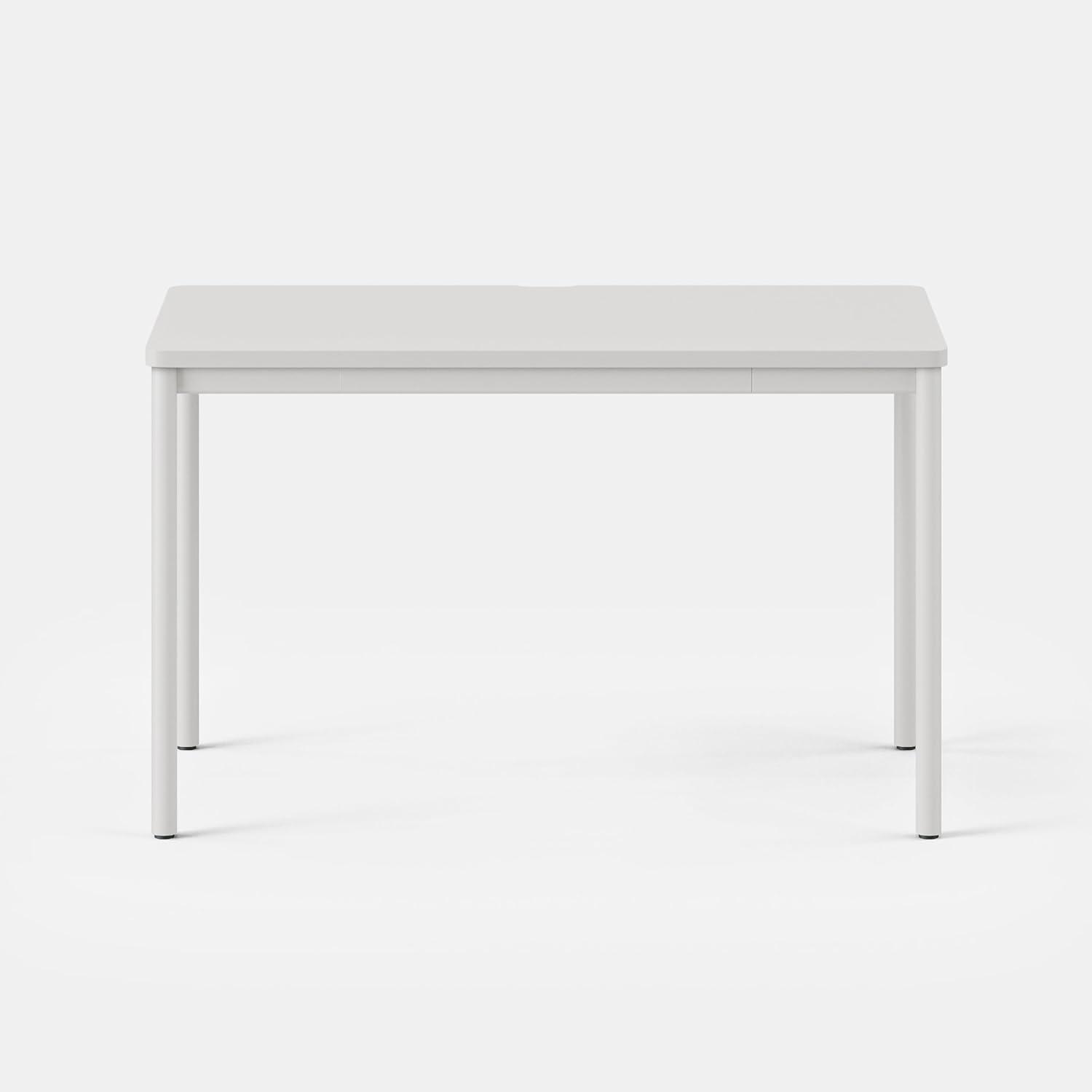 White Adjustable Height Desk with Drawer, 48 Inches