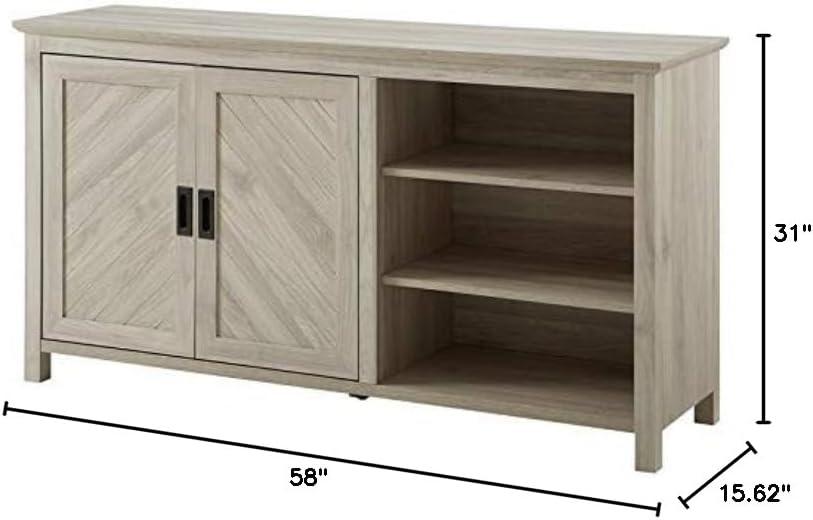 Mila 58" 2 Door Angled Groove Sideboard - Birch / Beige