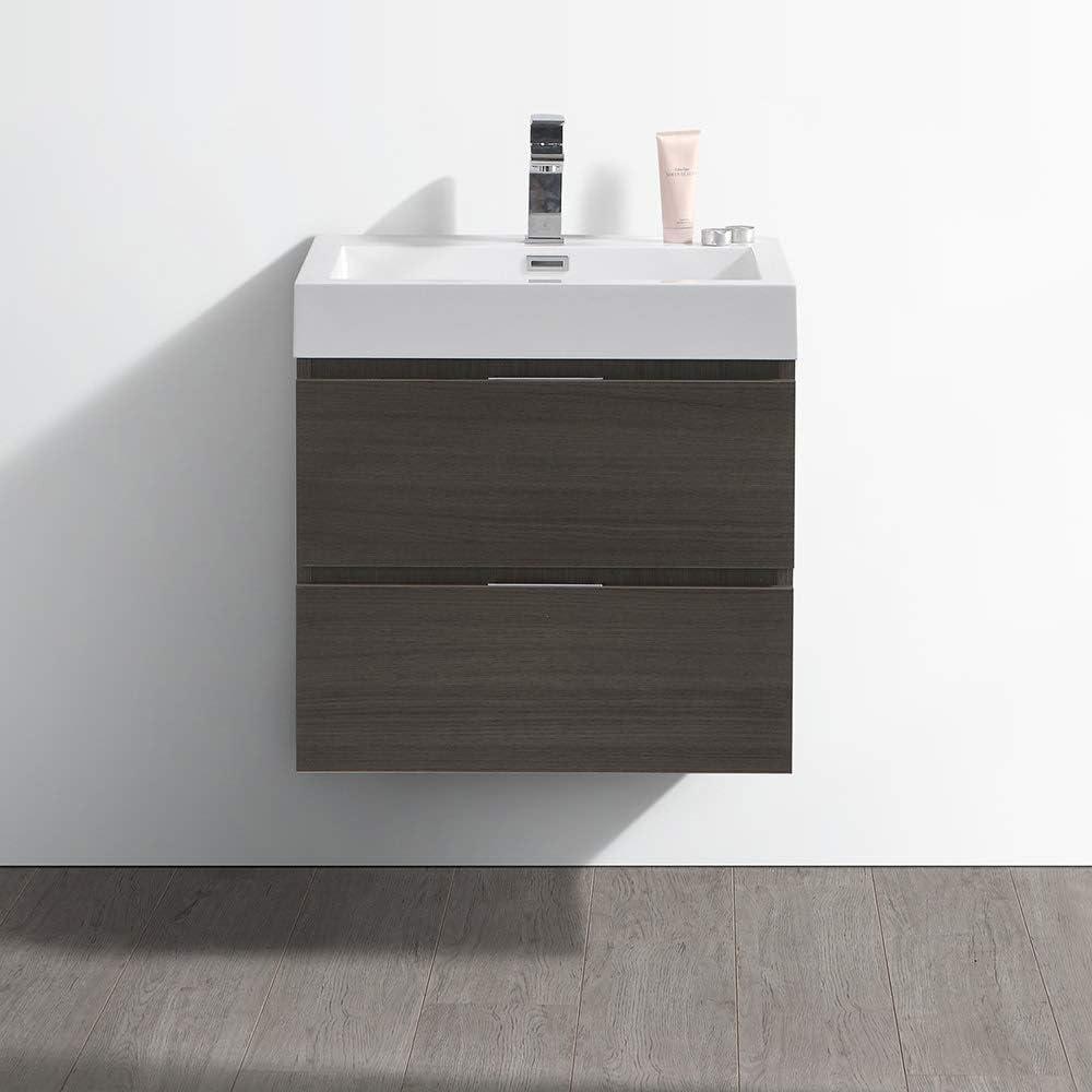 Fresca Valencia 24" Modern Wood and Resin Bathroom Vanity in Glossy White