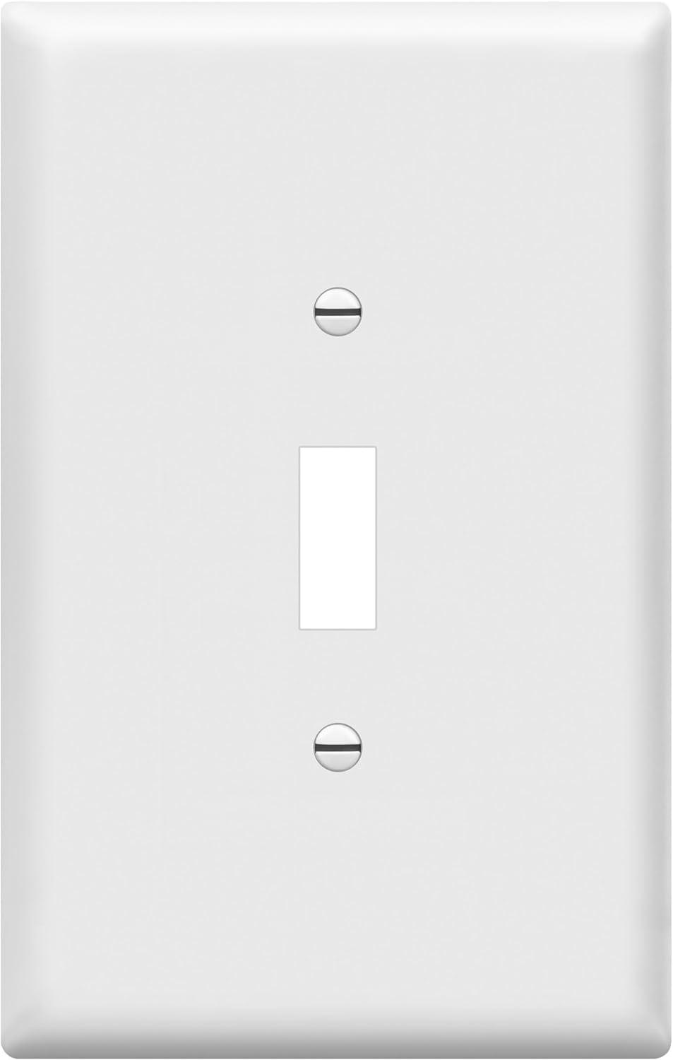 ENERLITES Jumbo Toggle Light Switch Wall Plate, Oversized 1-Gang, Unbreakable Polycarbonate Thermoplastic, 8811O-W, White