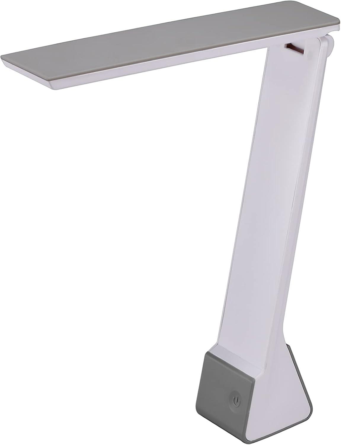Bostitch Office Rechargeable Battery Led Desk Lamp, 3 Color Temperatures, Flip Open, Gray (KT-VLED1810-GRAY)