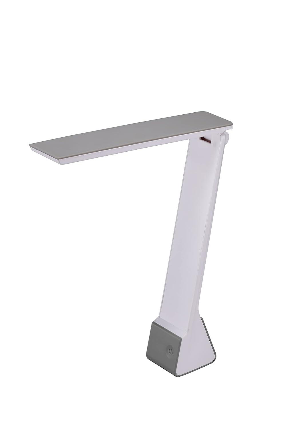 Bostitch Office Rechargeable Battery Led Desk Lamp, 3 Color Temperatures, Flip Open, Gray (KT-VLED1810-GRAY)