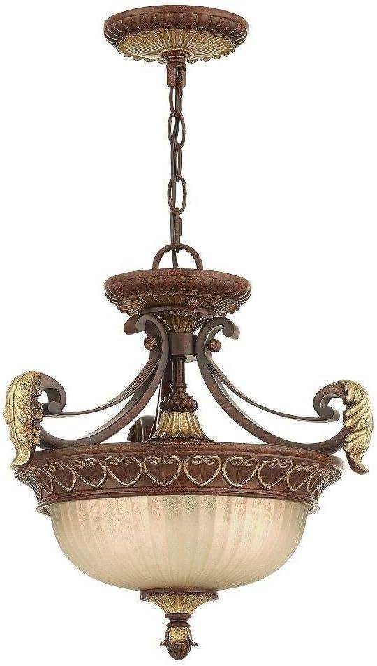 Livex Lighting Villa Verona 2 - Light Pendant in  Verona Bronze/Aged Gold Leaf