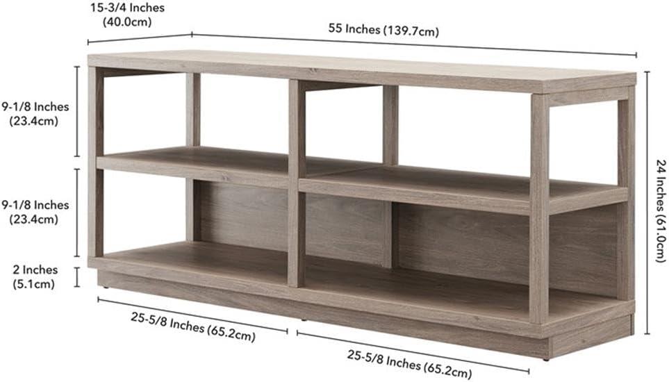 Evelyn&Zoe Thalia Rectangular TV Stand for TV's up to 60", Antique Gray Oak