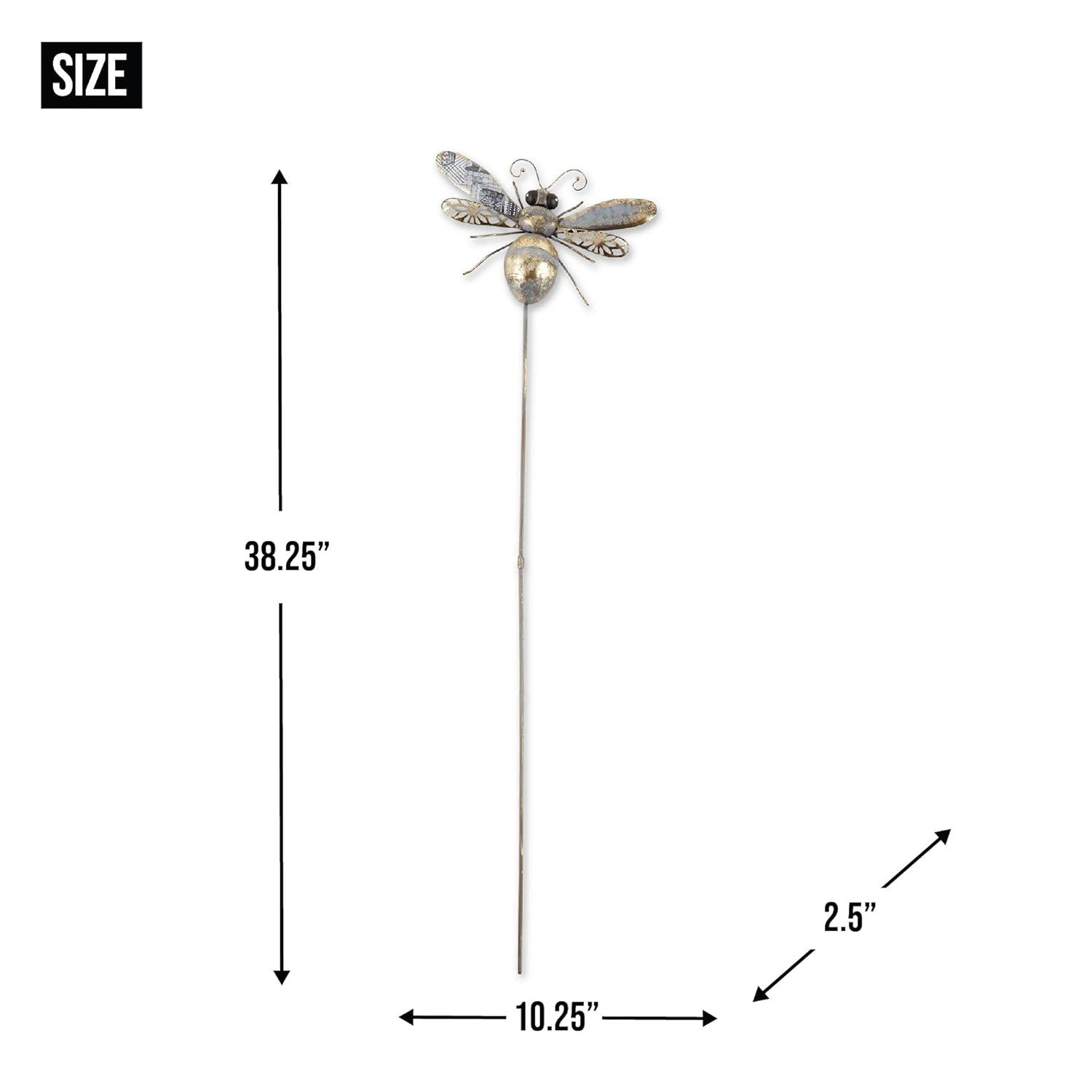 DII Iron Garden Stake Collection 3-Dimensional, Mixed Media, Medium Bee, Medium