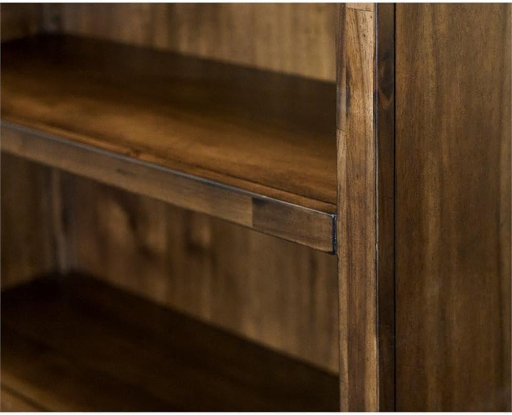 74" Porter Traditional Wood Open Bookcase Brown - Martin Furniture: Vintage Herringbone, No Assembly Required