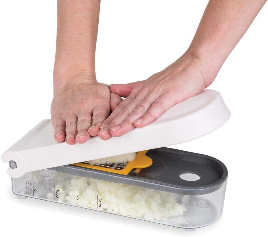 Prepworks Veggie Chopper Dicer and Spiralizer: Manual Food Chopper with Container, 3 Blades, Dishwasher-Safe