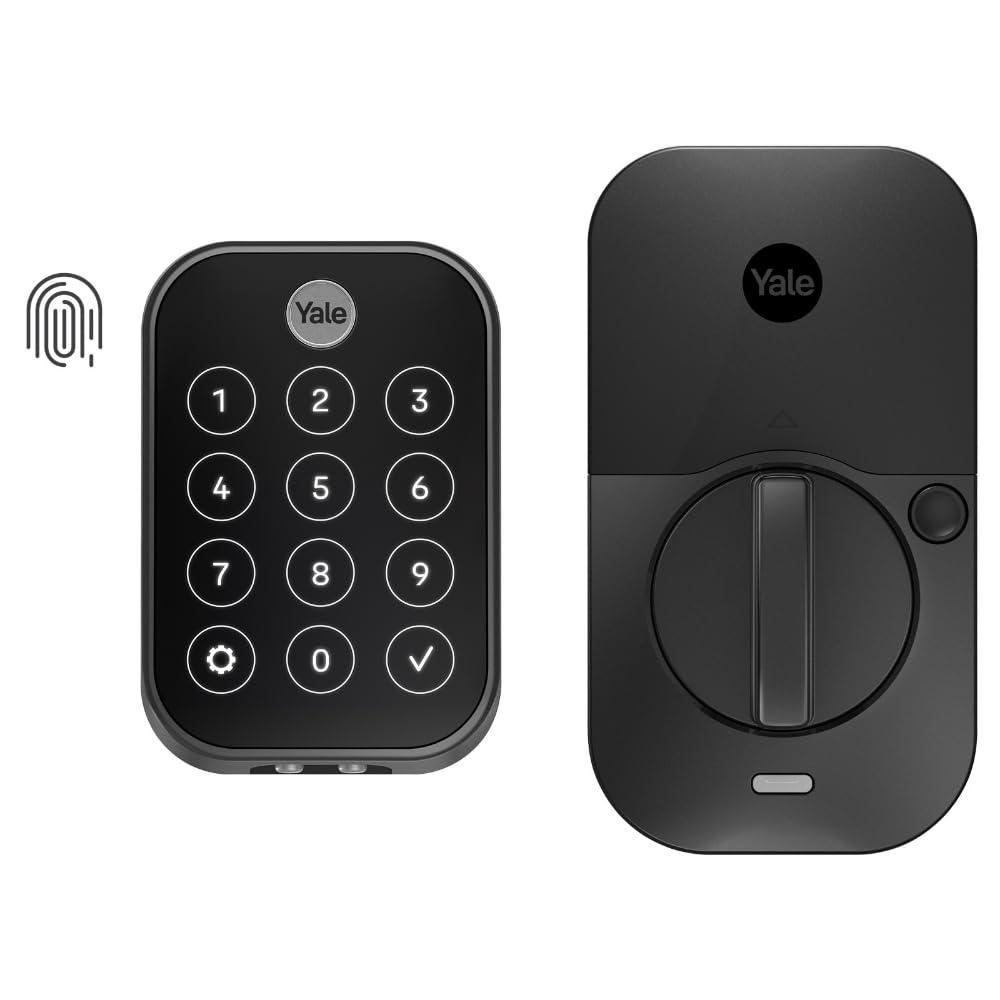 Yale Assure Lock 2 Touch Deadbolt, Black Suede Keyless Entry Door Lock with Touch Digital Keypad and Fingerprint Scanner, (No Wi-Fi), YRD450-F-BLE-BSP