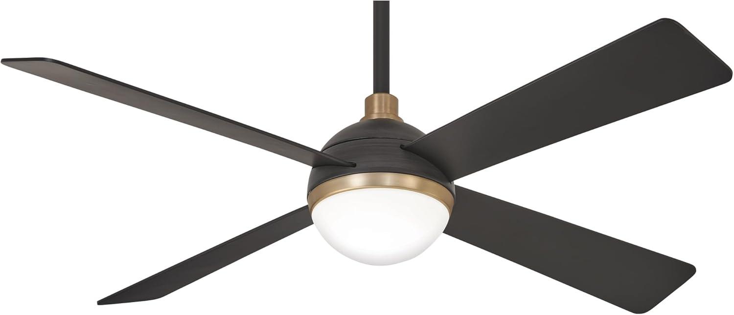 54" 4 - Blade LED Standard Ceiling Fan with Remote Control and Light Kit Included