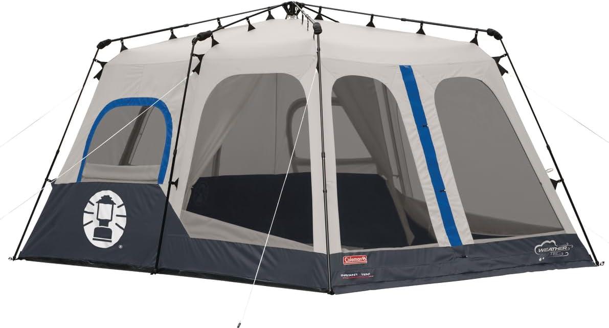 Coleman Instant Tent with 1-Minute Setup, 4/6/8/10 Person Tent with Pre-Attached Poles, Air Vent, & Carry Bag