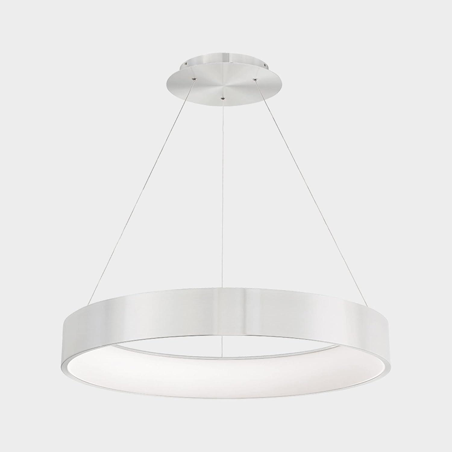 Corso 32" Brushed Aluminum LED Drum Pendant Light