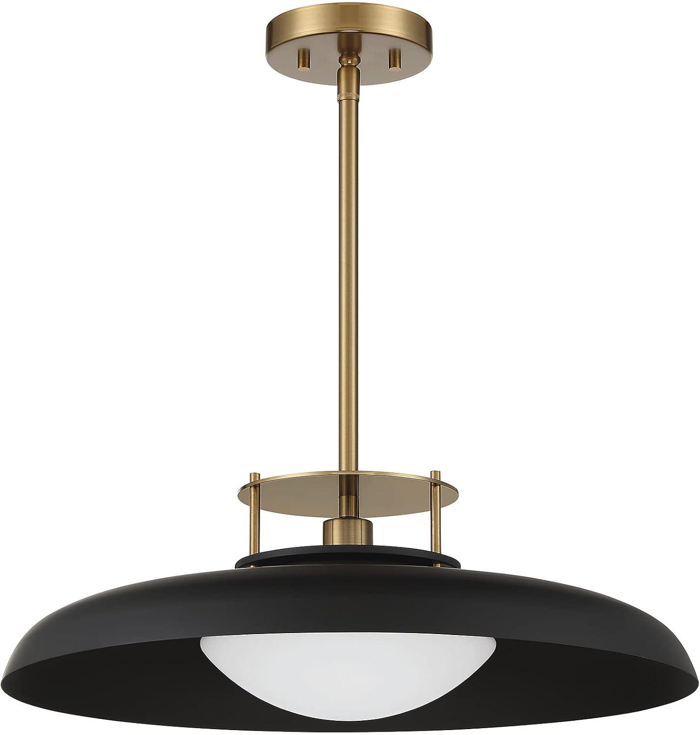 Savoy House Gavin 1 - Light Pendant in  Matte Black/Warm Brass