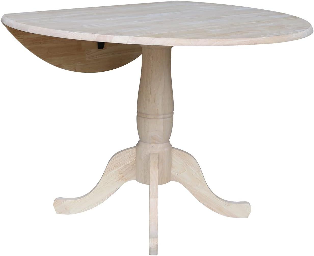 Timothy Round Drop Leaf Table - Unfinished - International Concepts