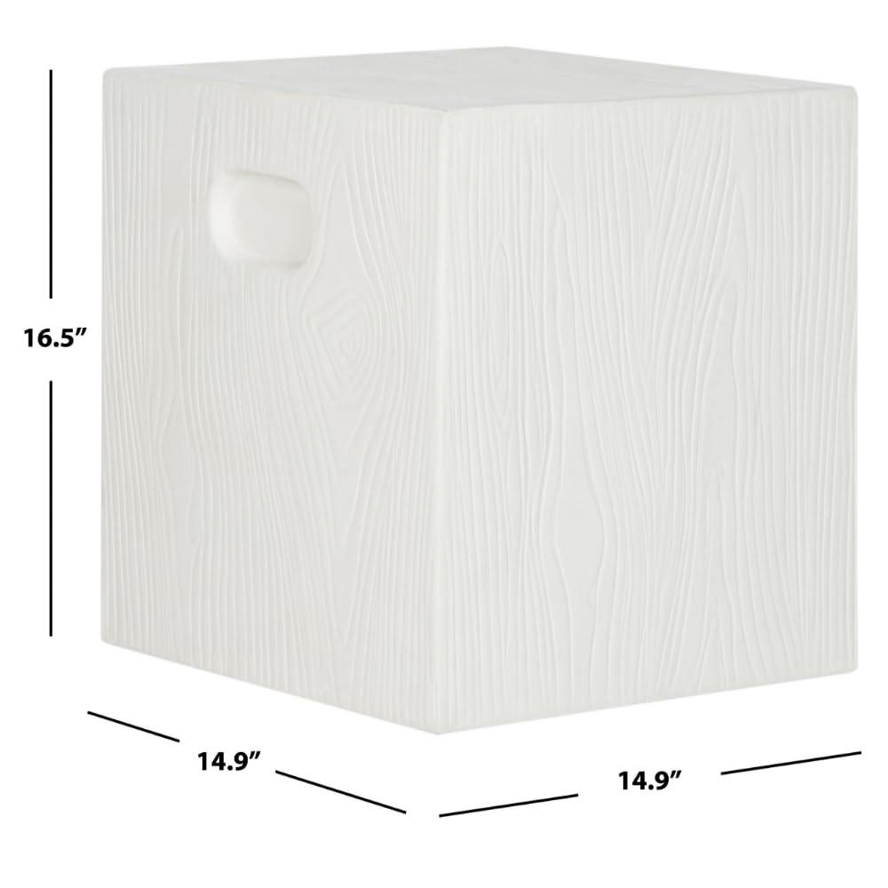 Cube Accent Stool - Indoor/Outdoor - VNN1003 - White - Safavieh