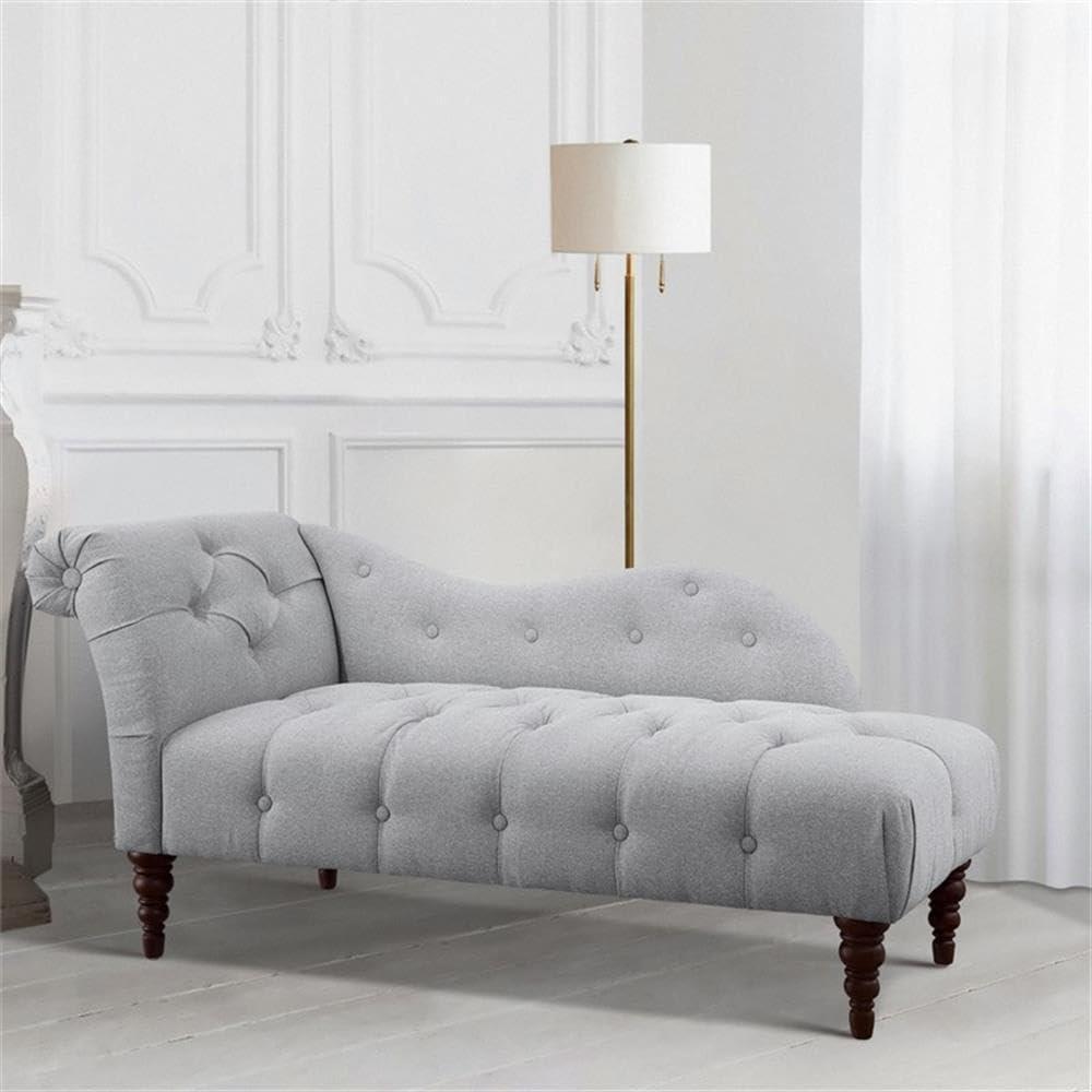 Lexicon Blue Hill 66" Traditional Textured Fabric Chaise in Dove Gray