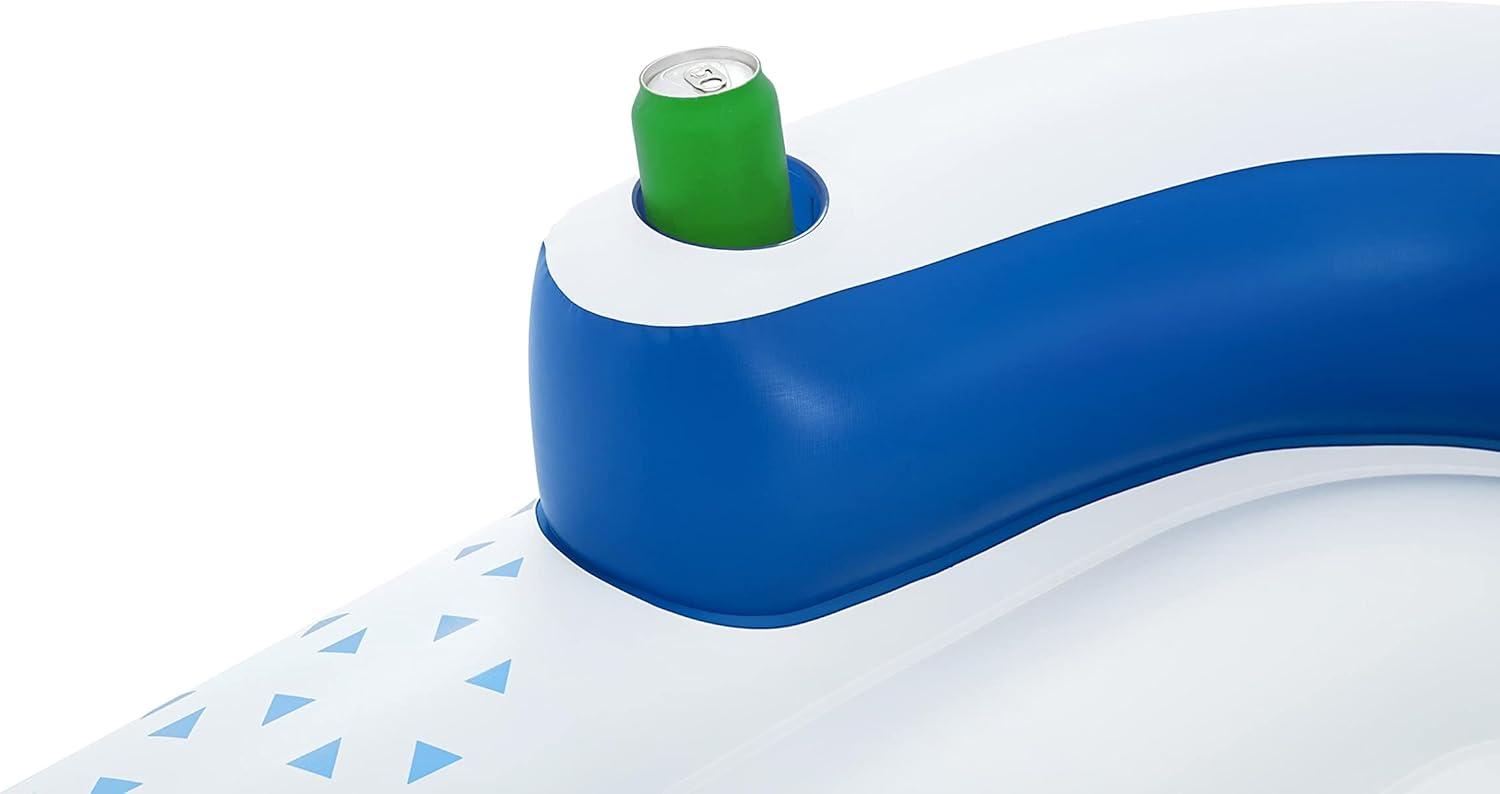 Bestway Bestway Hydro Force: Indigo Wave Pool Lounge 72" x 42"  - Inflatable Pool Accessory, Built-In Cupholder, Water Float