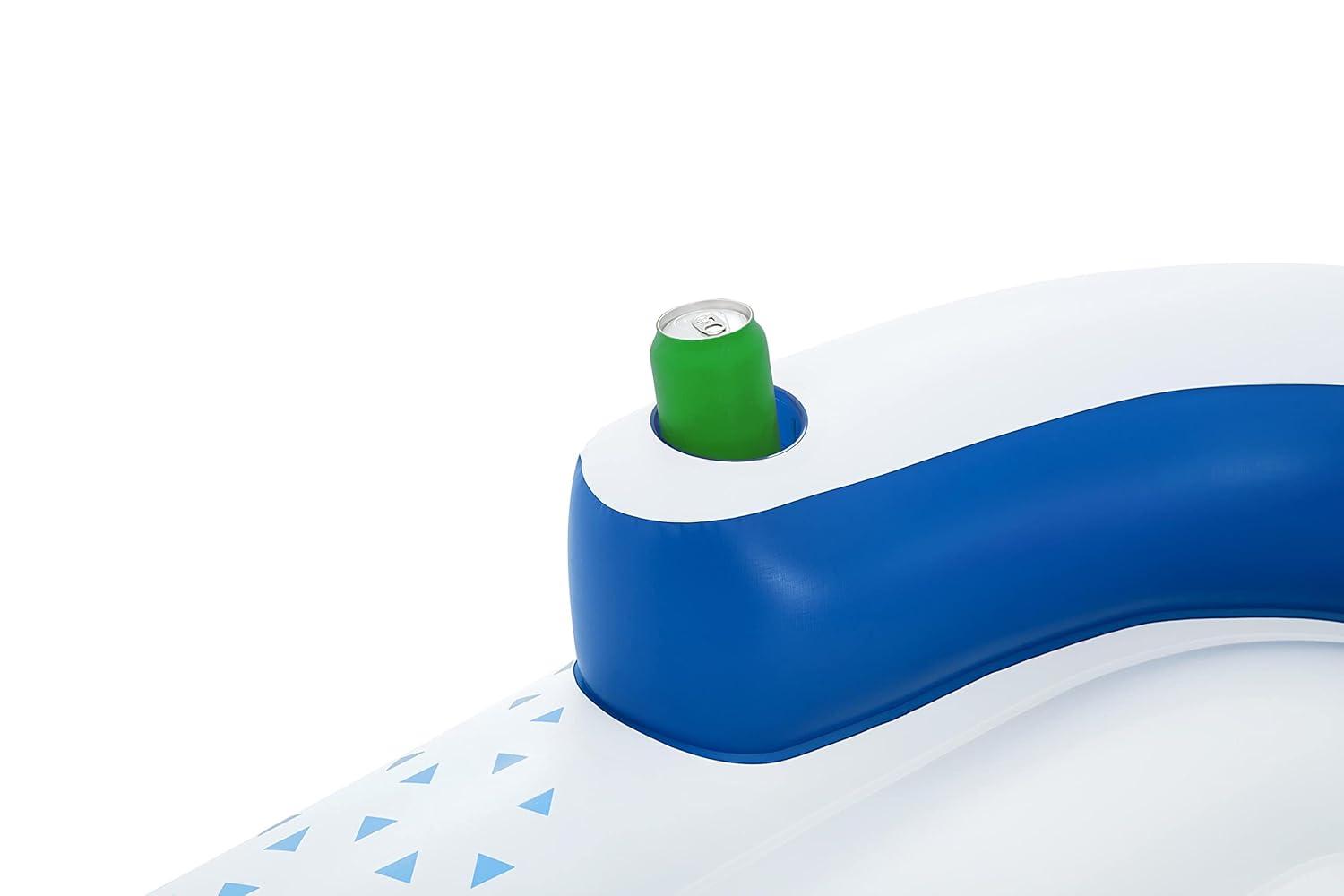 Bestway Bestway Hydro Force: Indigo Wave Pool Lounge 72" x 42"  - Inflatable Pool Accessory, Built-In Cupholder, Water Float