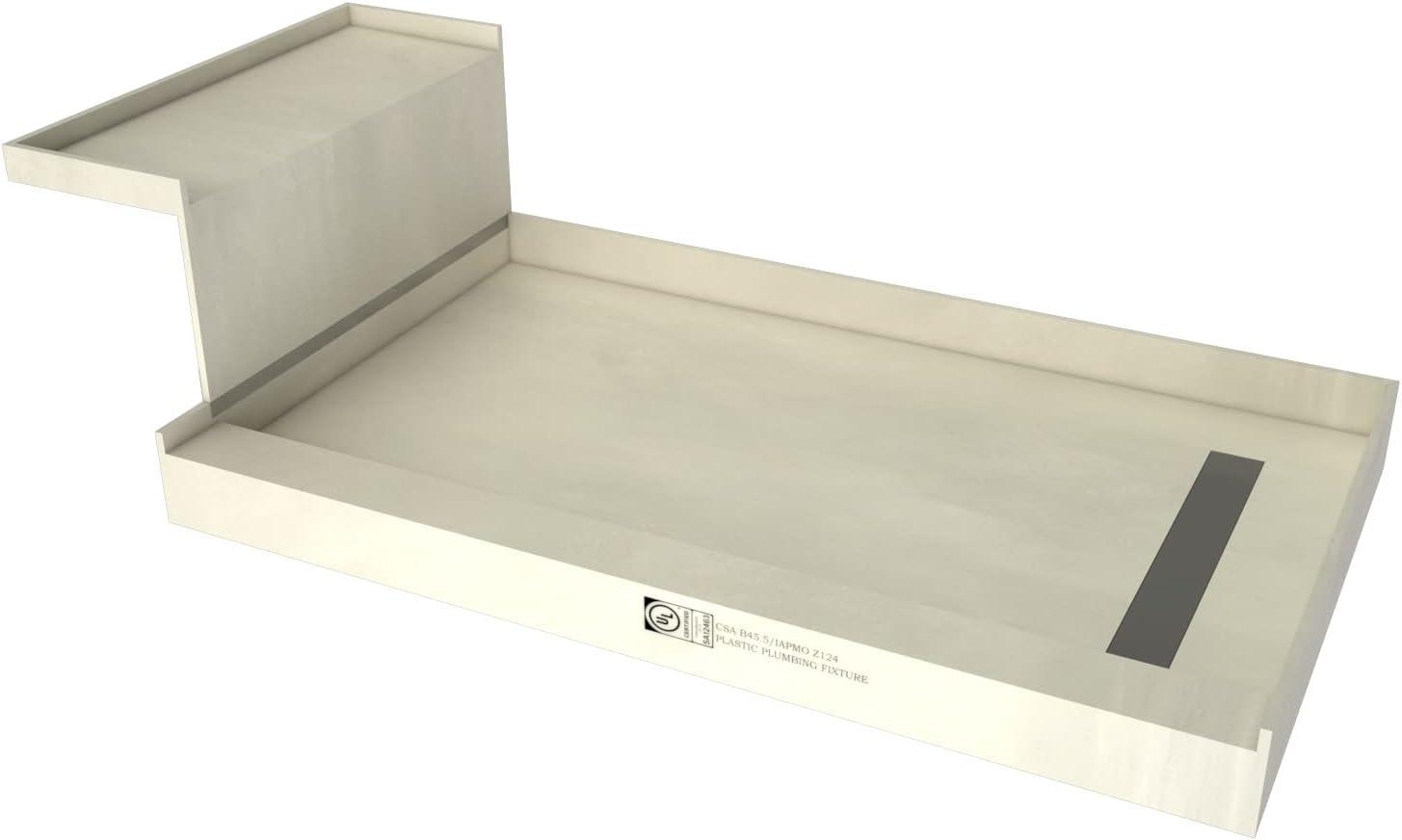 Tile Redi Rt4248r-3-Rb42-Kit Base'n Bench 42" X 48" Rectangular Shower Base - Nickel