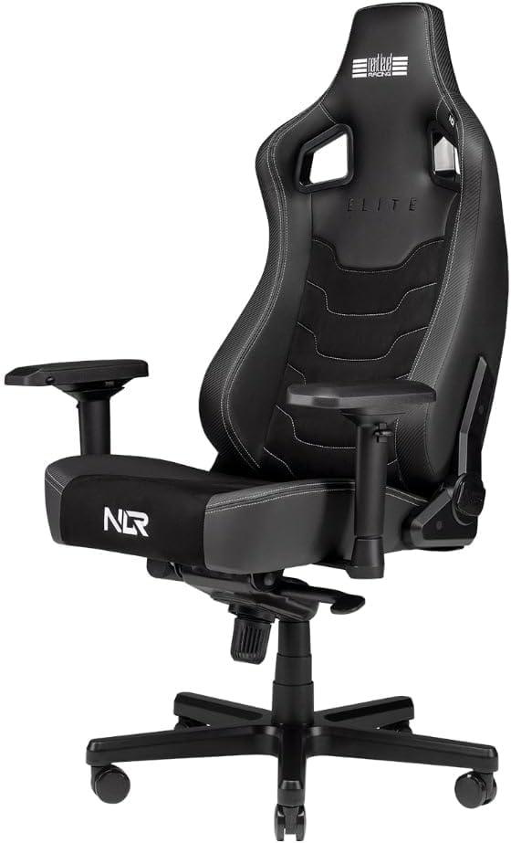 Open Box Next Level Racing Elite Gaming Chair Black Leather & Suede Edition -