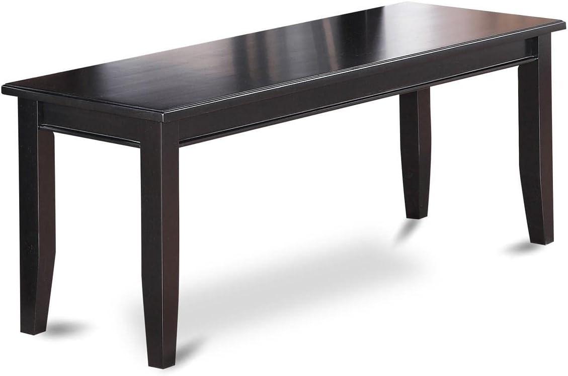 Black Solid Wood Traditional Dining Bench