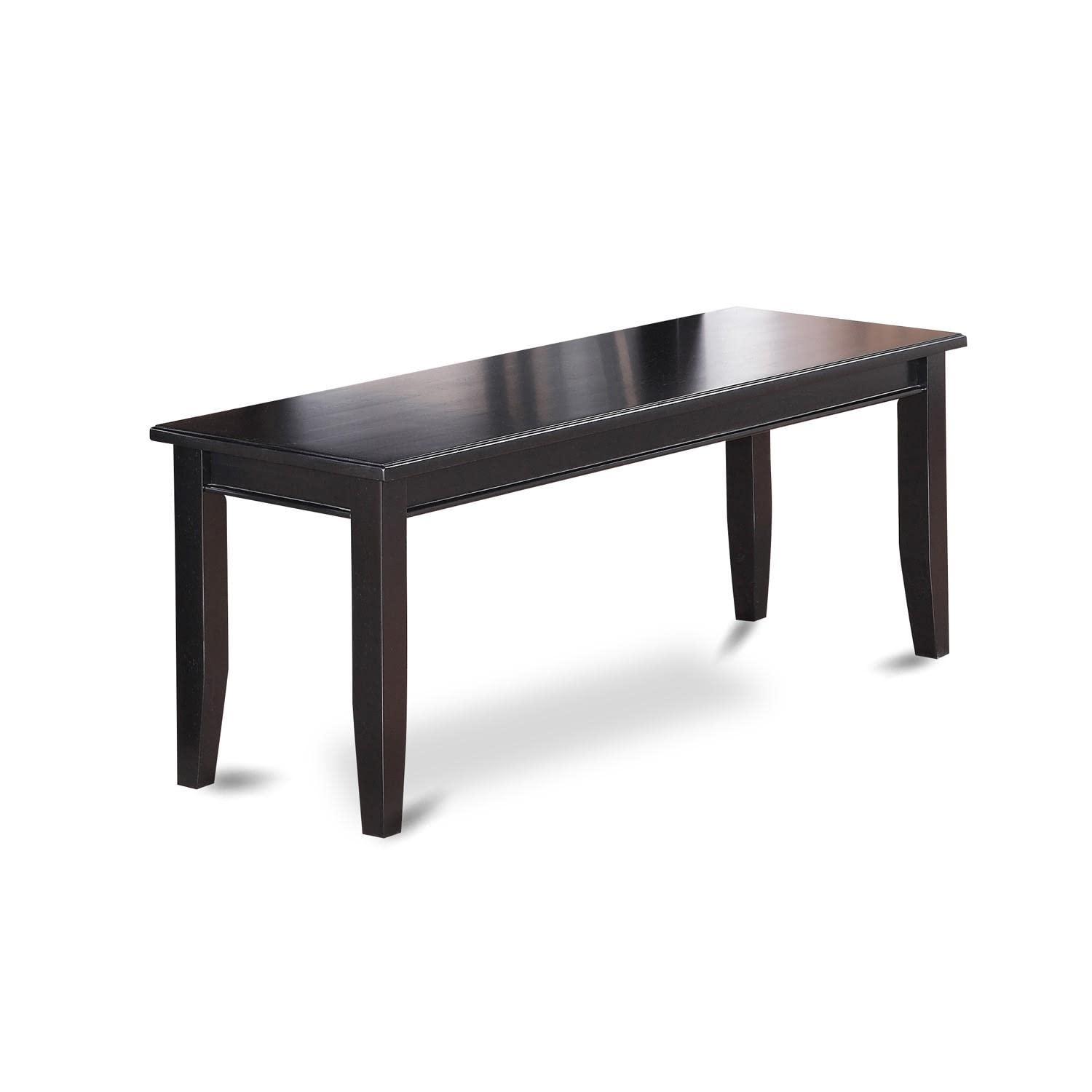 Black Solid Wood Traditional Dining Bench