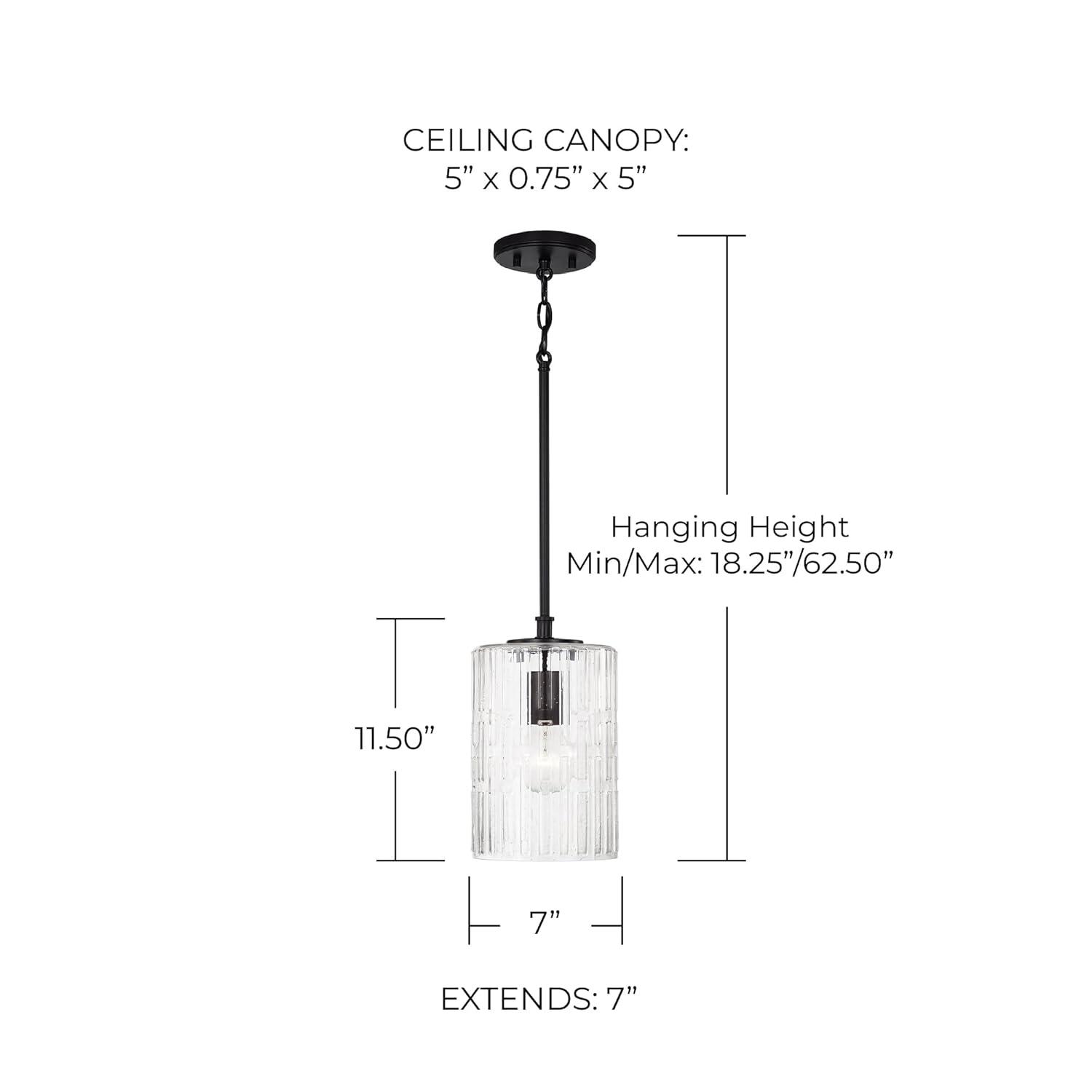 1 Light Pendant-Matte Black Finish Capital Lighting 341311Mb