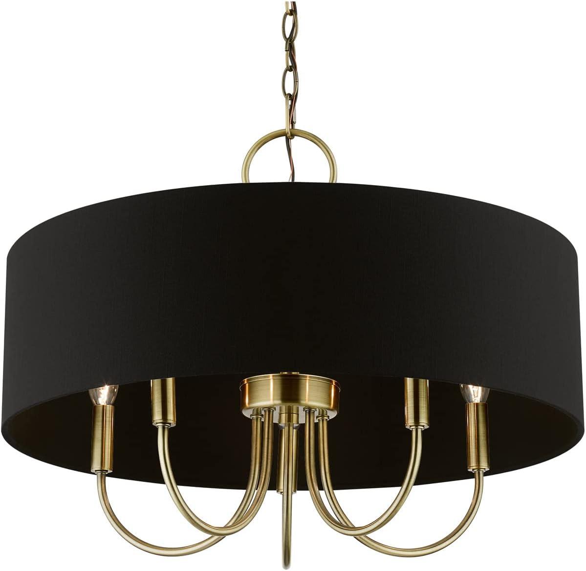 Livex Lighting 40115 Huntington 5 Light 23" Wide Taper Candle Drum Chandelier - Brass