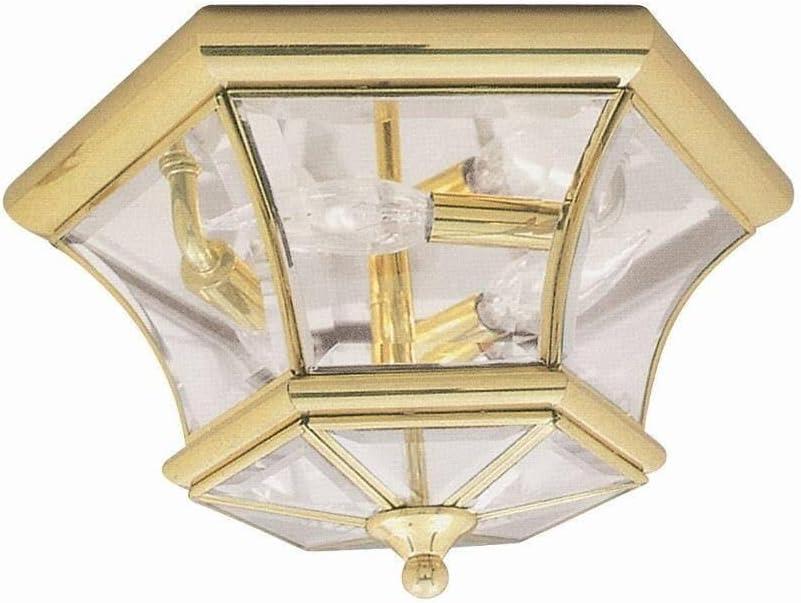 Livex Lighting Monterey/Georgetown 3 - Light Flush Mount in  Polished Brass