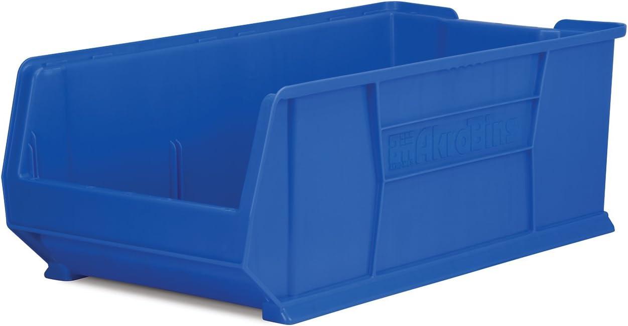 Blue Heavy-Duty Plastic Stackable Storage Bin