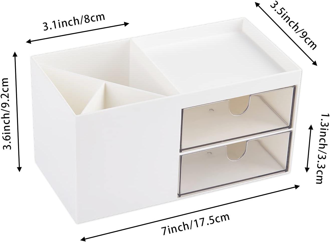 Tanjnj Clearance Pencil Pen Holder for Desk Plastic Desk Accessories Organizer Business Card/mobile Phone/stationery Holder Storage Box White