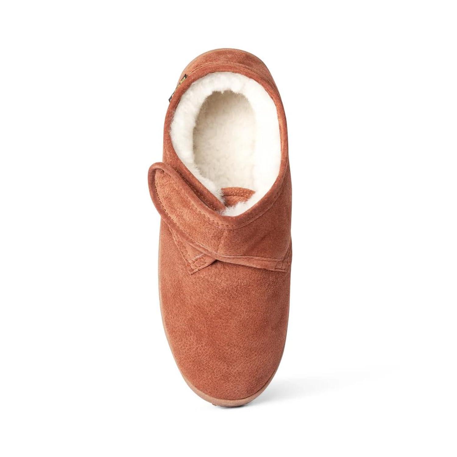Old Friend Footwear Old Friend Adjustable Bootee Wide Slipper Brown | 421204 215