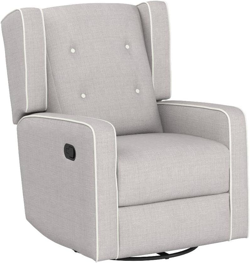 Bonzy Home Swivel Rocker Recliner Chair, Manual Reclining Chair, Single Seat Reclining Chair, Gray