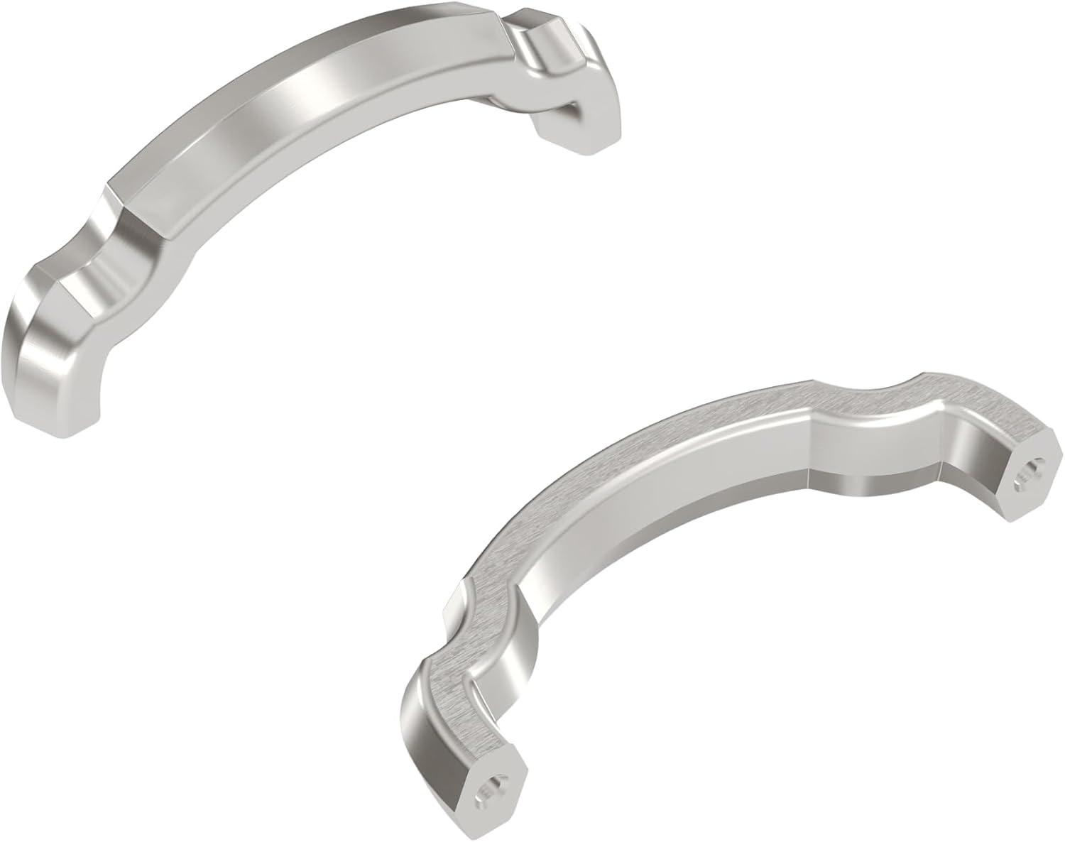 Hickory Hardware Solid Core Kitchen Cabinet Pulls, Luxury Cabinet Handles, Hardware for Doors & Dresser Drawers, 3 Inch Hole Center, Satin Nickel, Veranda Collection(Pack of 10)