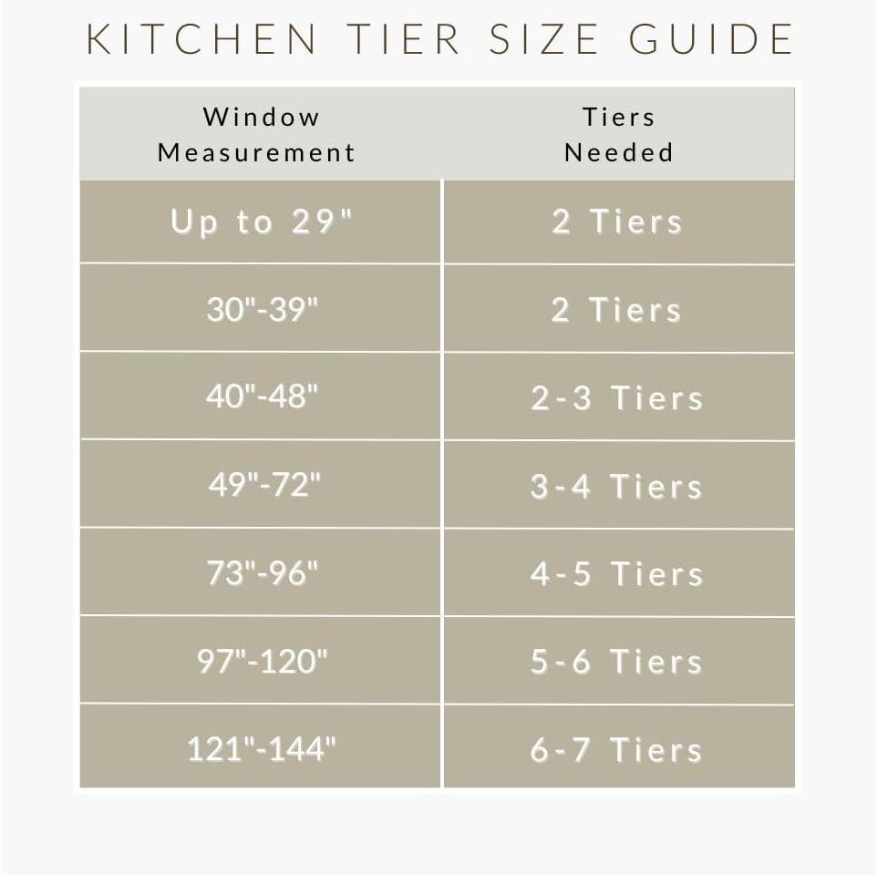 Tucker Ticking Stripe Button Tab Top Window Kitchen Tier Set of 2 - 30" x 24" - Linen - Elrene Home Fashions