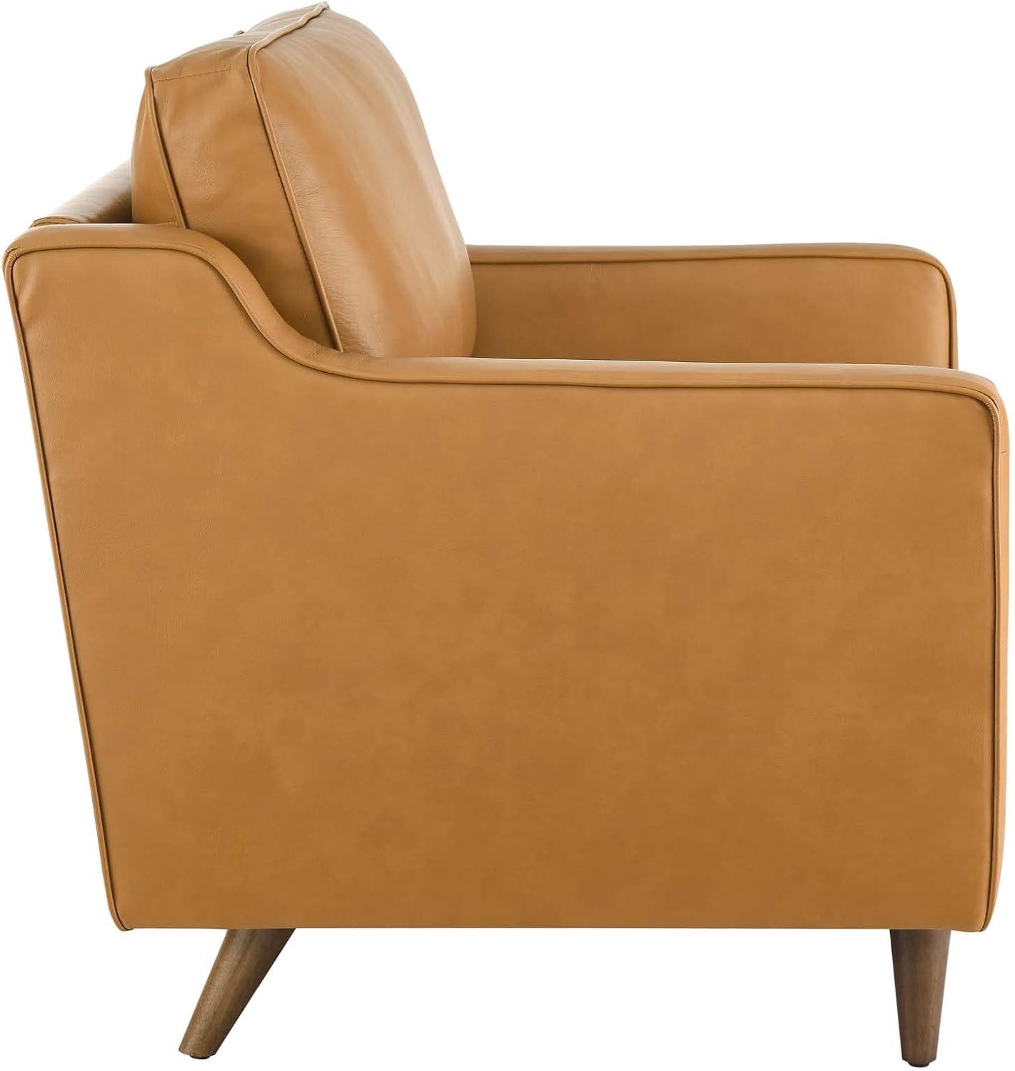 Modway Impart Genuine Leather Armchair in Tan