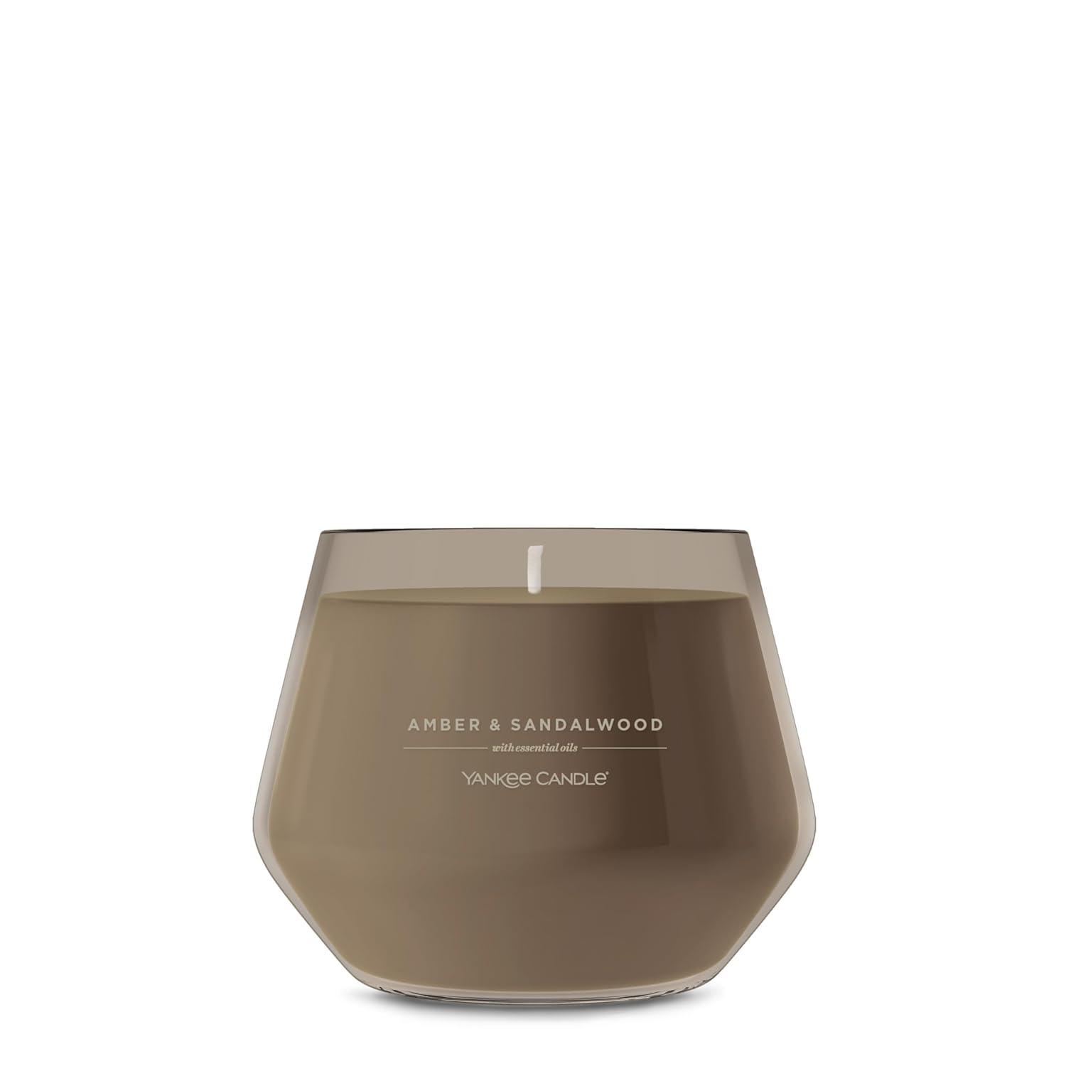 Yankee Candle Studio Candle Jar, Scented Candle with up to 50 Hours of Burn Time, Premium Plant Wax Blend for Consistent Long Lasting Scent from First to Last Burn, Amber & Sandalwood