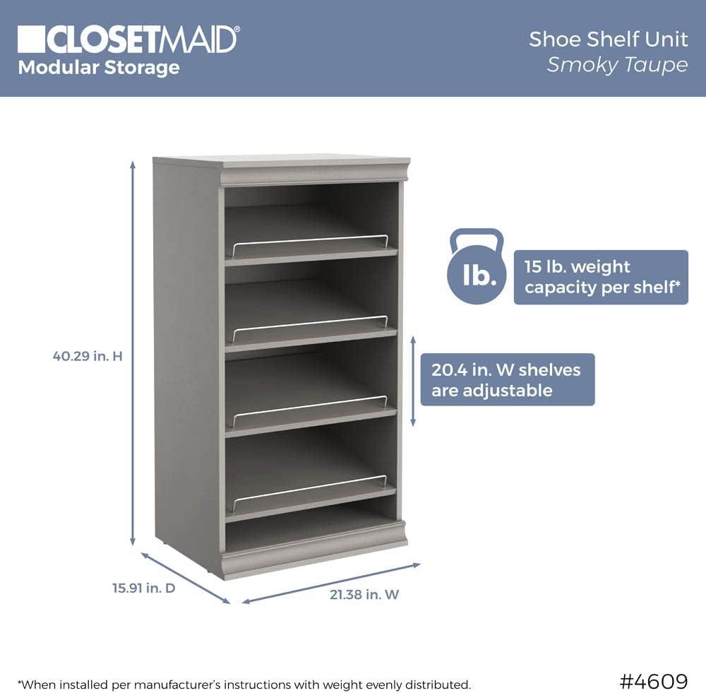 Modular Storage 21.38" W Shoe Shelf Unit with 4 Shelves